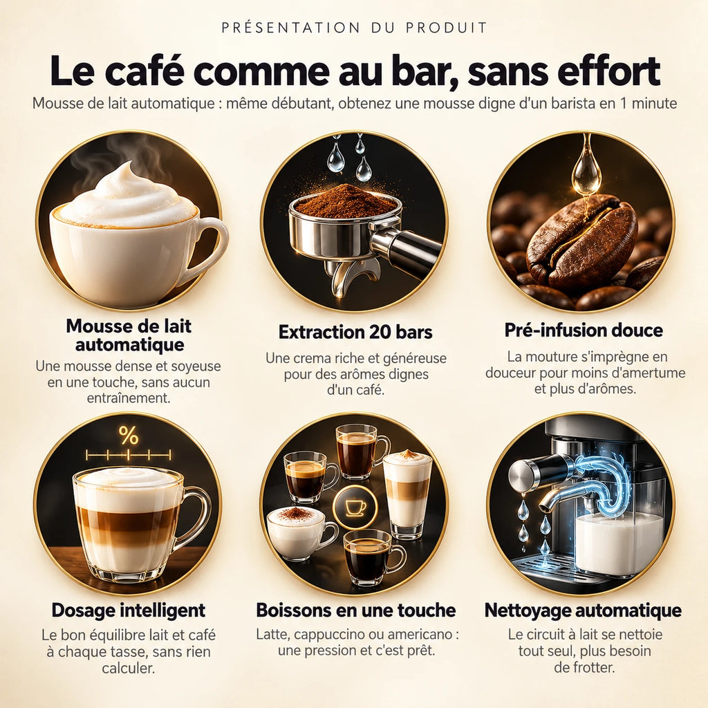 Caffelio Barista Black – Machine à espresso avec mousseur à lait automatique