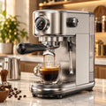 Caffelio Barista Pro Silver – Machine à espresso 20 bars avec manomètre