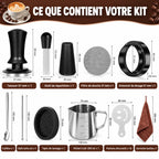 Caffelio BaristaKit Black – Kit d'accessoires barista 10 pièces 51 mm