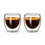 Caffelio DuoGlass Clear – Tasses à espresso double paroi en verre 80 ml