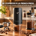 Caffelio GrindPro Black – Moulin à café électrique portable rechargeable