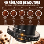 Caffelio GrindPro Black – Moulin à café électrique portable rechargeable