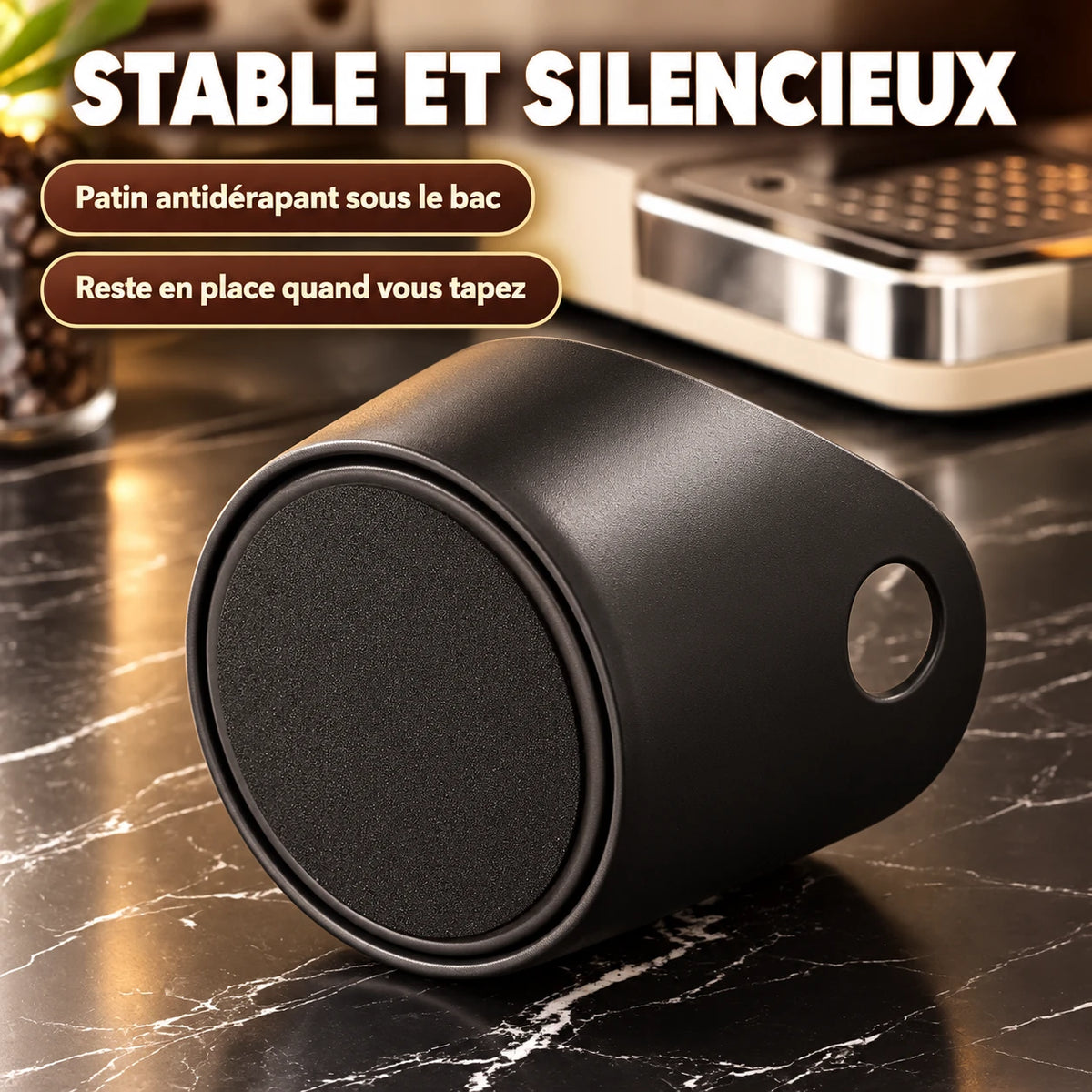 Caffelio KnockBox Black – Bac à marc de café pour porte-filtre
