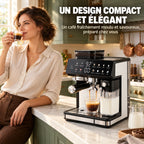 Caffelio Maestro Black – Machine à espresso avec broyeur intégré et mousseur automatique