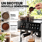 Caffelio Maestro Black – Machine à espresso avec broyeur intégré et mousseur automatique