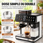 Caffelio Maestro Black – Machine à espresso avec broyeur intégré et mousseur automatique