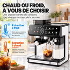 Caffelio Maestro Black – Machine à espresso avec broyeur intégré et mousseur automatique
