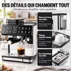 Caffelio Maestro Black – Machine à espresso avec broyeur intégré et mousseur automatique