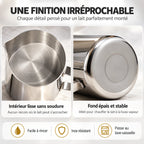 Caffelio Milko Silver – Pichet à lait inox 350 ml pour latte art
