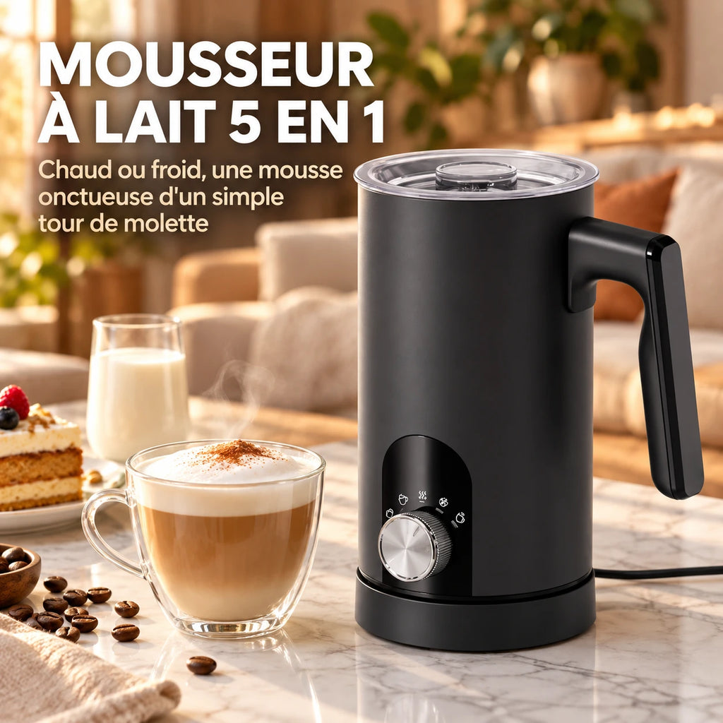 Caffelio Mousse Black – Mousseur à lait électrique 5 en 1