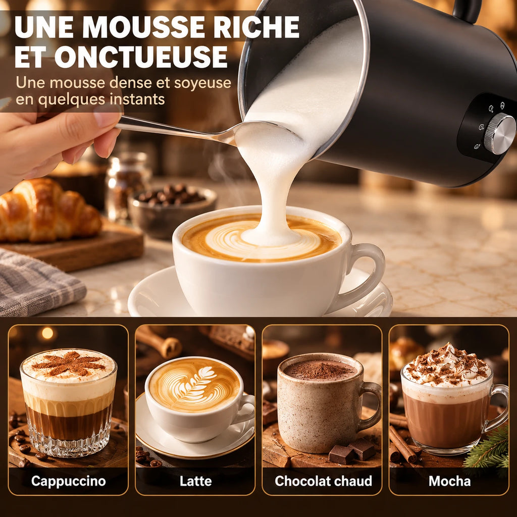 Caffelio Mousse Black – Mousseur à lait électrique 5 en 1