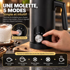 Caffelio Mousse Black – Mousseur à lait électrique 5 en 1