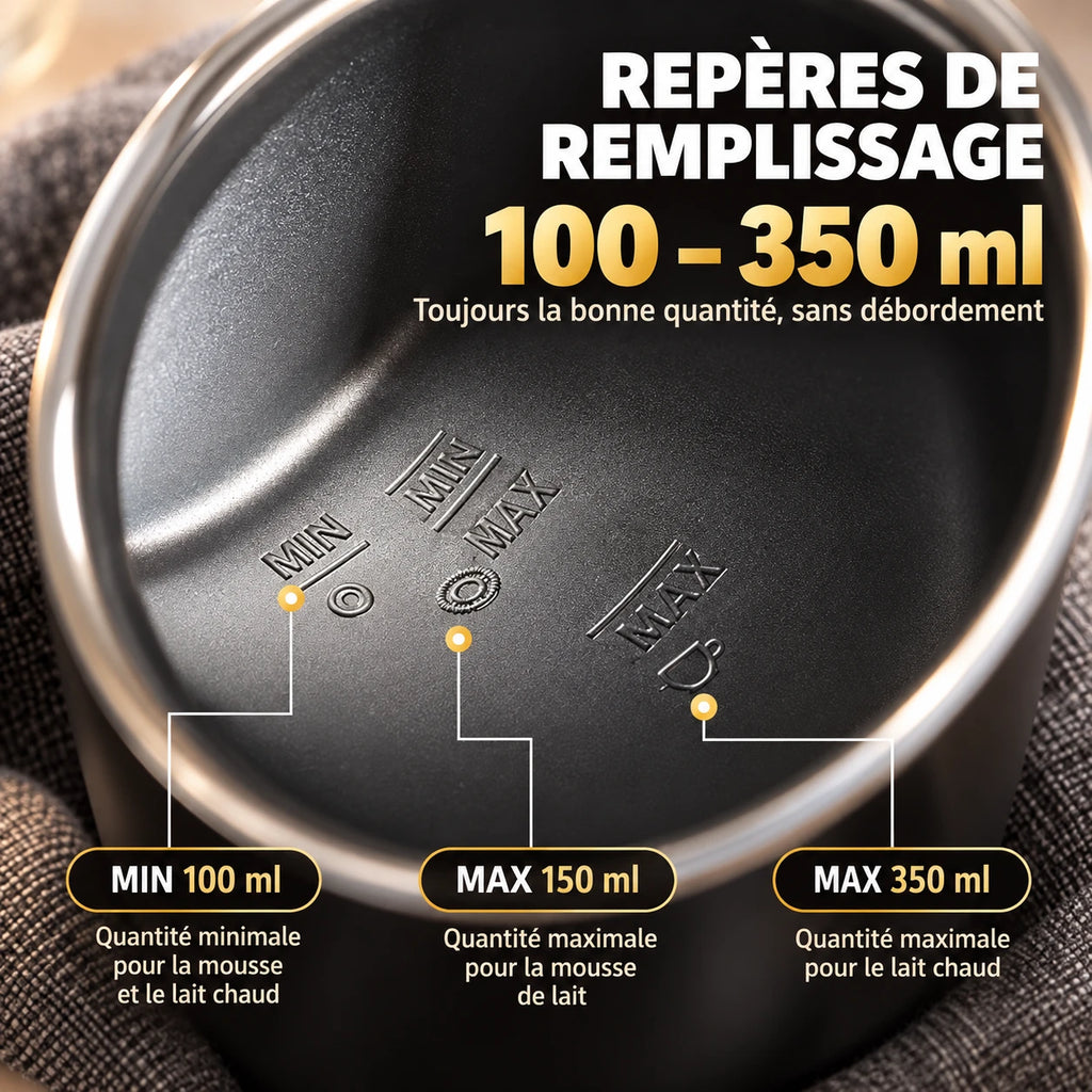 Caffelio Mousse Black – Mousseur à lait électrique 5 en 1
