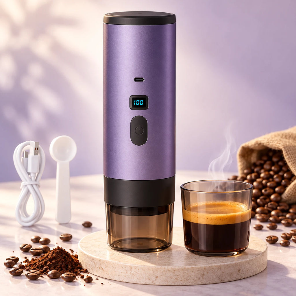 Caffelio Nomad Purple – Machine à espresso portable rechargeable