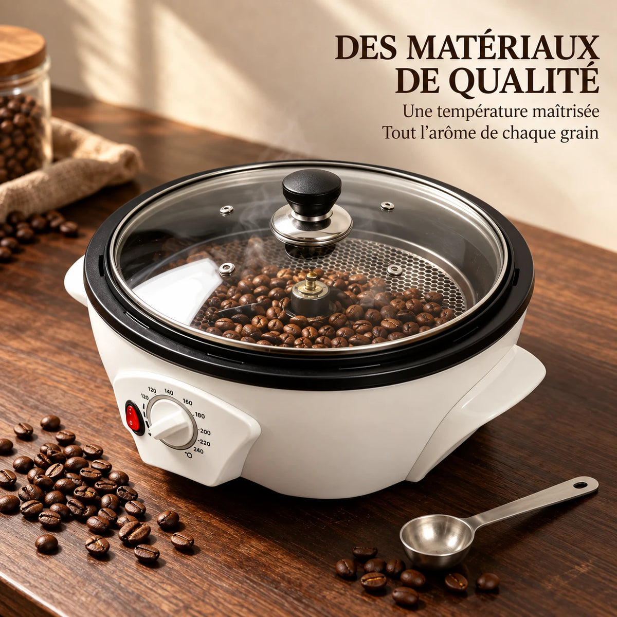 Caffelio Roasta White – Torréfacteur à café électrique 1200 W