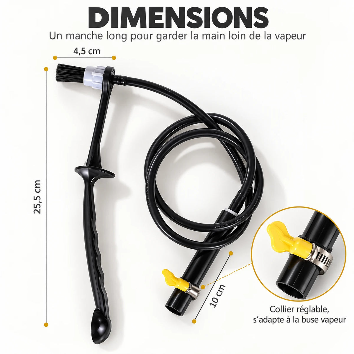 Caffelio SteamClean Black – Brosse de nettoyage pour machine à café