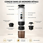 Pièces démontables de la Caffelio Nomad, compatible café moulu et capsules